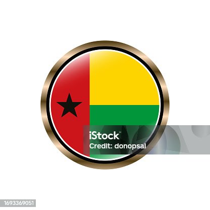 istock Guinea-Bissau flag circle button vector template, trendy, collection, logo, design 1693369051
