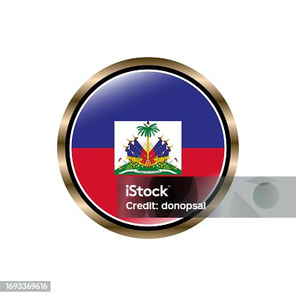 istock Haiti flag circle button vector template, trendy, collection, logo, design 1693369616