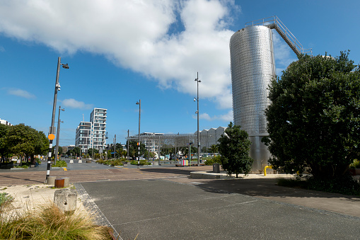 Modern apartment blocks in Viaduct Marina, Auckland, New Zealand