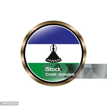 istock Lesotho flag circle button vector template, trendy, collection, logo, design 1693372536