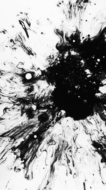 istock Black ink water splatter dirty liquid splash drops 1693375336
