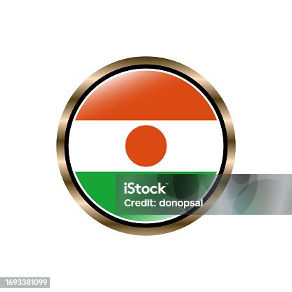 istock Niger flag circle button vector template, trendy, collection, logo, design 1693381099
