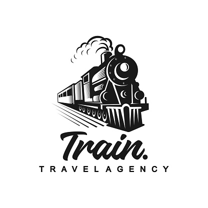 vintage train vector template illustration