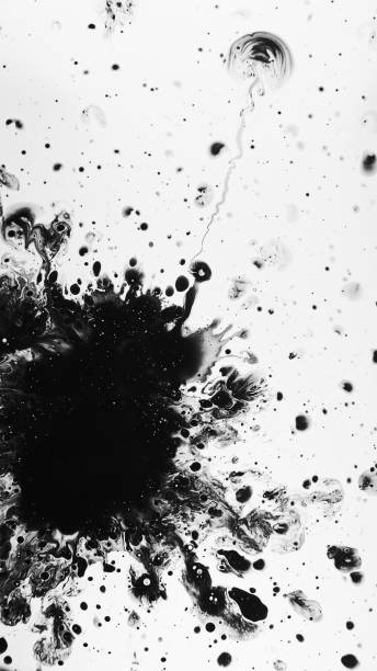 istock Ink splash oil stains black white illustration 1693388696