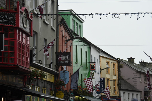 Galway, Ireland - October 09, 2022 - Galway is a city in the West of Ireland, in the province of Connacht, which is the county town of County Galway. The city has a population of about 86000 people