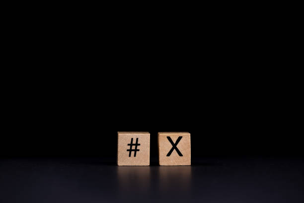 istock hashtag icon next to X on black background 1693411124