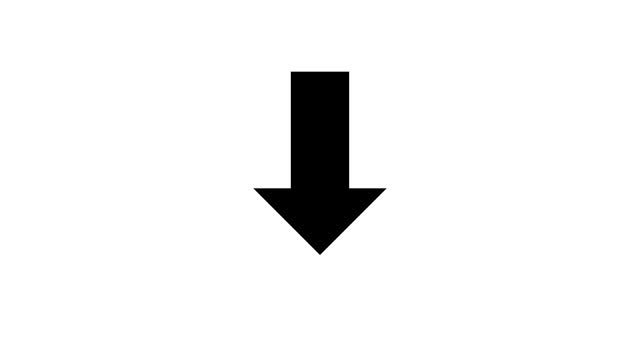 Loop animation of black arrow bouncing on white background