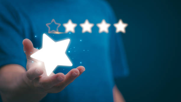 istock Customer services best excellent business rating experience. Satisfaction survey concept. user gives ratings to service experience on the online application, online marketing, and business processes. 1693424059