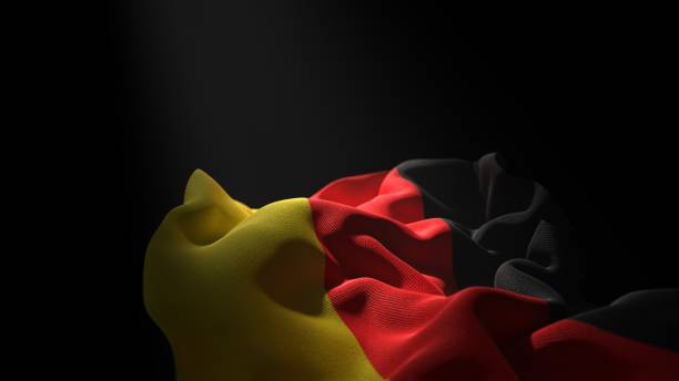 Germany flag in the wind. 3d illustration.