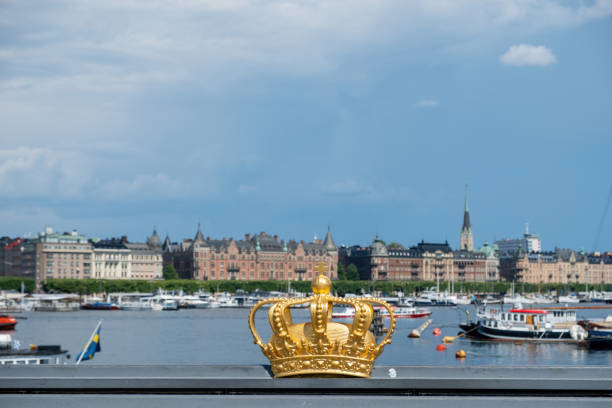 istock Stockholm, Sweden. Gilded Crown on Skeppsholmsbron Bridge. 1693434626