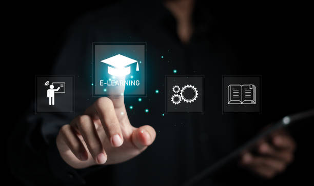 istock E- learning concept. Internet webinars for the development of personal skills and professional qualifications. 1693443249