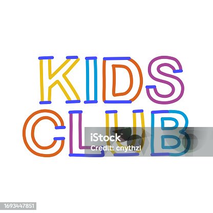 istock Kids Club Colorful Lettering Logo Design. Modern Typography Vector Illustration. 1693447851