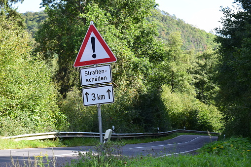Road signs in the mountains in France