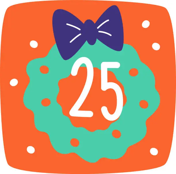 Vector illustration of 511_elements_christmas_advent_calendar