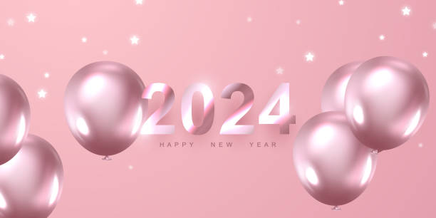 istock happy new year 2024 with design template 2024 new year celebration concept for banners, greeting cards and elegant post templates, vector illustration. 1693464828