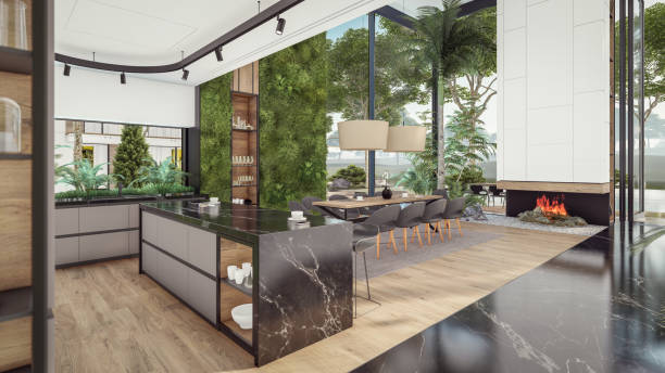 istock 3d rendering of expensive cozy interior with green walls in night 1693493520