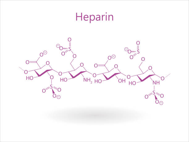 헤파린의 화학 구조 - antithrombin stock illustrations