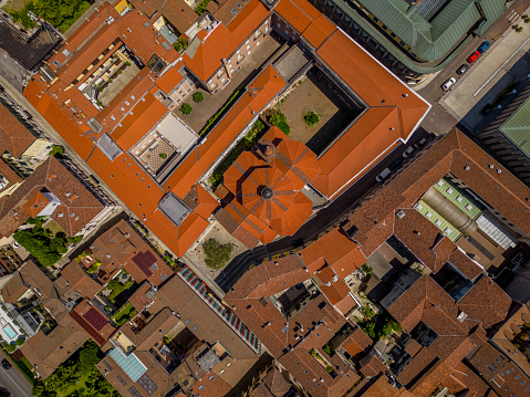 Top view of the old roofs, Novara, Italy