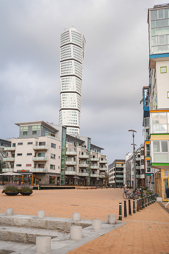 Residential buildings and Turning torso in Malmo, Sweden