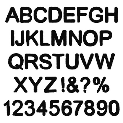 Hyp Letters Bold Grunge Letters And Numbers Stock Illustration - Download Image Now ...