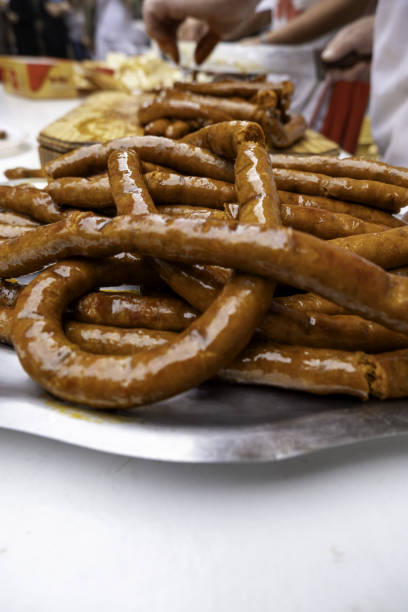 istock Grilled sausage at a party 1693553143