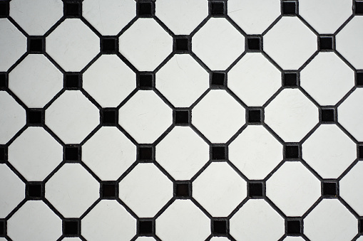 White tiles with black dot decorated design