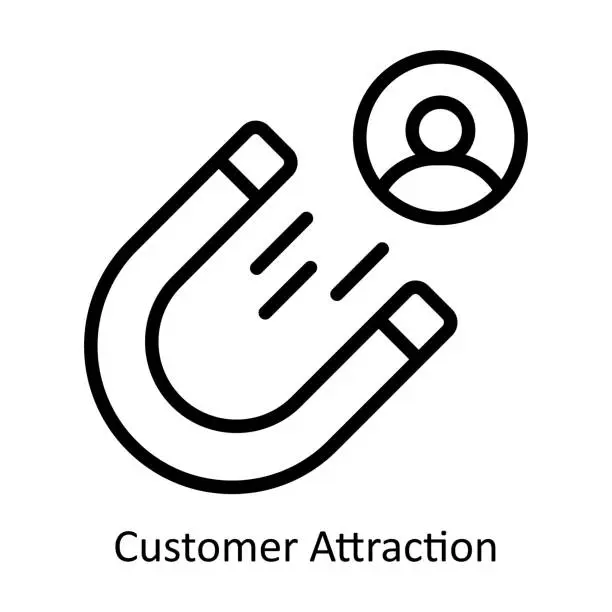 Vector illustration of Customer Attraction vector  outline Icon Design illustration. Web store Symbol on White background EPS 10 File