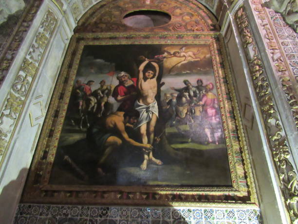 istock Interior of Old Cathedral of Coimbra. 1693596676