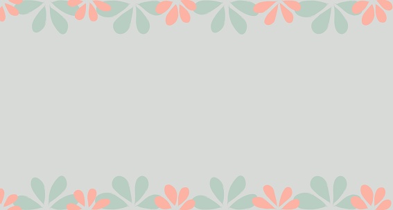 Illustration Template of Dividers Shapes. Design Elements for Top and Bottom on Website, App, Banners or Posters. Green and Peack Pink Petal flower theme.
