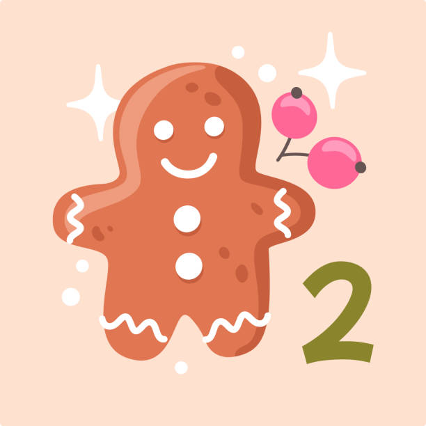 elements_advent_calendar_celebration_symbols Christmas Advent Calendar 2 December Vector Illustration 2 advent stock illustrations