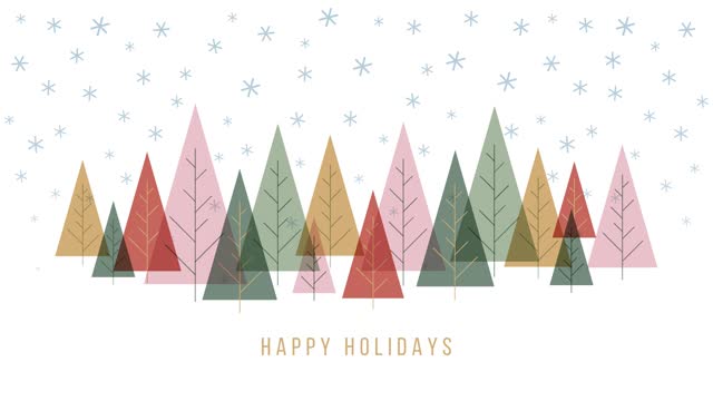 Happy Holidays Christmas greeting card. 4k animation.