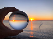 Dream travel, Crystal ball refraction photography