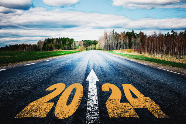 istock New year 2024 written on highway.future,work start run line vision concept.Nature landscape road happy new year celebration in the beginning of 2024 for fresh and successful start. 1693681112