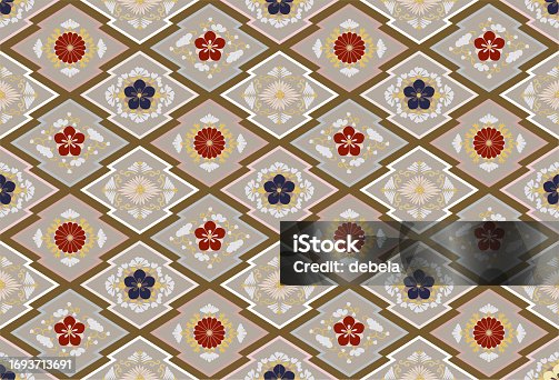 istock Japanese floral pattern. Traditional textile design. 1693713691