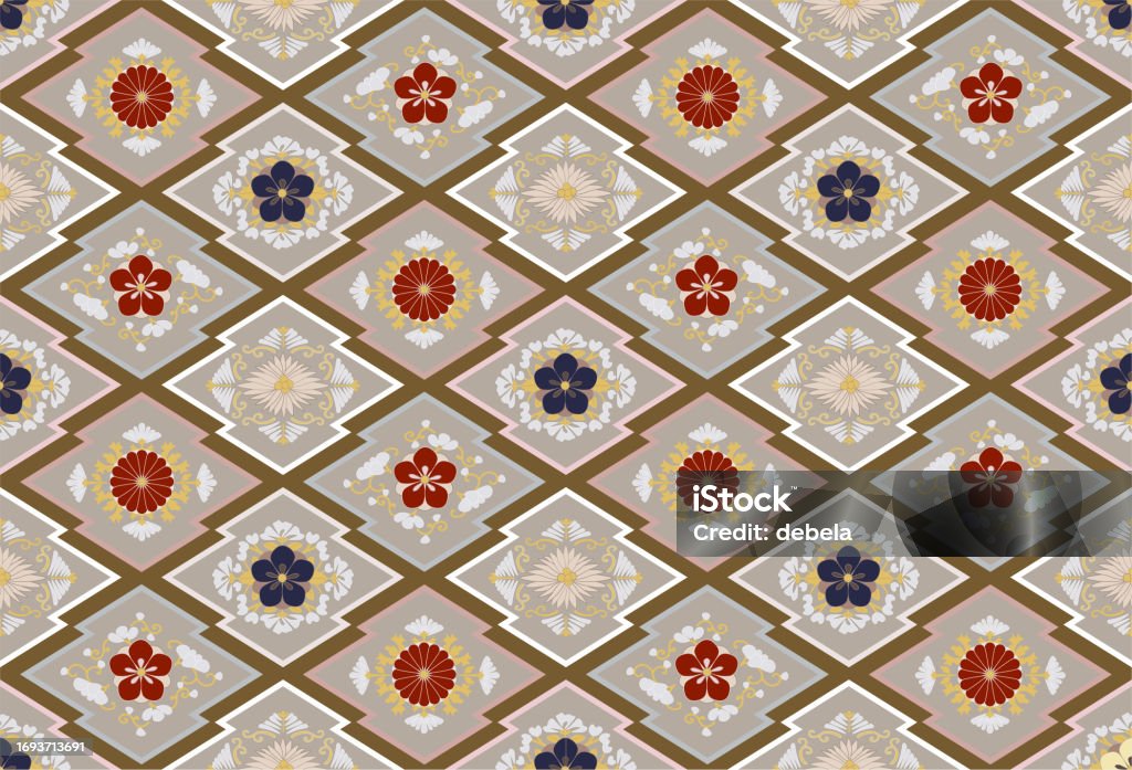 Traditional Design Patterns Japanese Floral Pattern Traditional Textile Design Stock Illustration ...