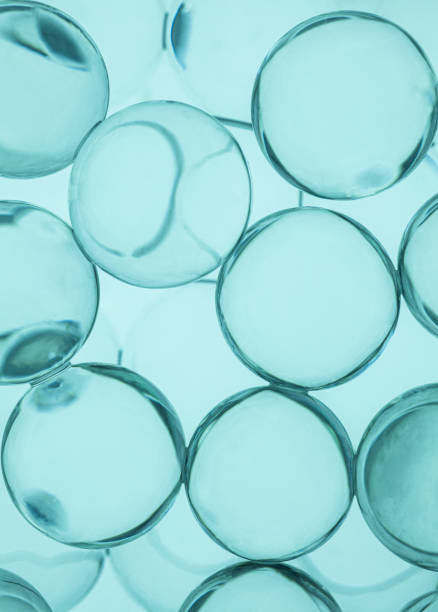 istock Light blue turquoise cosmetic ingredient molecular textured background 1693727639