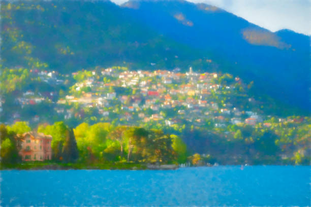 A beautiful beach on Isola dei Pescatori (Borromean Islands), in Lake Maggiore, in Northern Italy (great lakes region). The Borromean Islands are a group of islands that include Isola Bella, Isola dei Pescatori, and Isola Madre which can be visited. July 17, 2023.