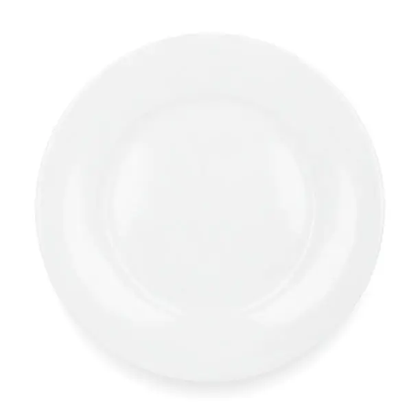 Vector illustration of White round empty plate top view isolated on white background