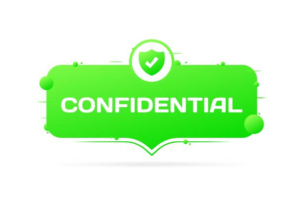 ilustrações de stock, clip art, desenhos animados e ícones de confidential sign. flat, green, confidential, safe icon. vector icon - for sale classified ad newspaper sale