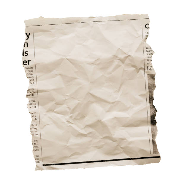 Wrinkled newspaper clipping with blank space for your copy