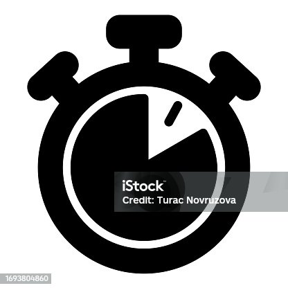 istock Stopwatch with buttons, 50 seconds, timer, chronometer solid icon, time concept, clock vector sign on white background, glyph style icon mobile concept web design. Vector graphics. 1693804860