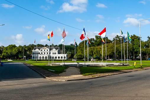 Presidential palace at Independence square in Paramaribo, Suriname, South America