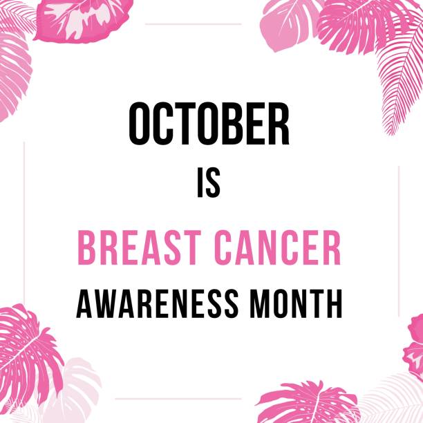 October Breast Cancer Awareness Month Breast Cancer Awareness Month in October. Social media announcement poster. breast cancer symbol for facebook stock illustrations