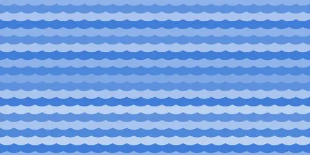 Vector illustration of Seamless sea waves abstract texture