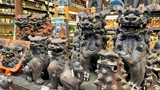 Souvenir shop Shisa figurine Okinawa Prefecture