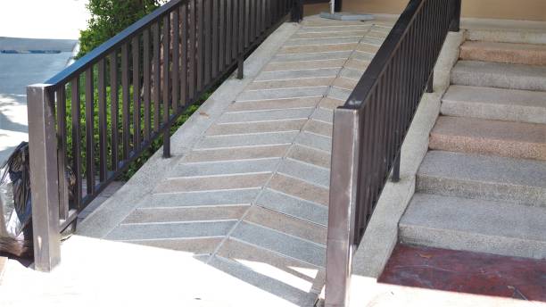 istock Wheelchair access next to the stairs 1693841435
