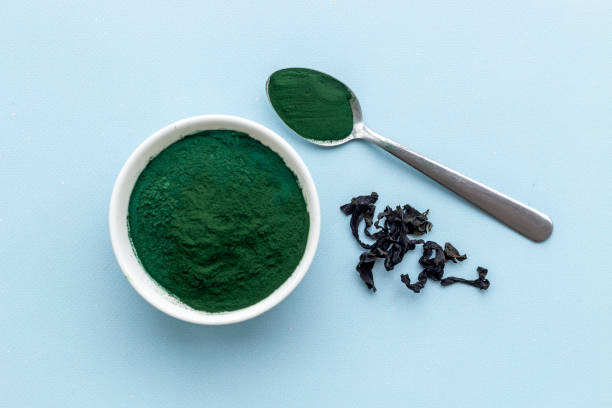 istock Spirulina Chlorella algae and powder - dietary supplement for vegan 1693849914