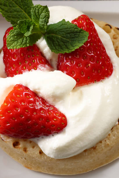 Strawberries and Cream on a Muffin