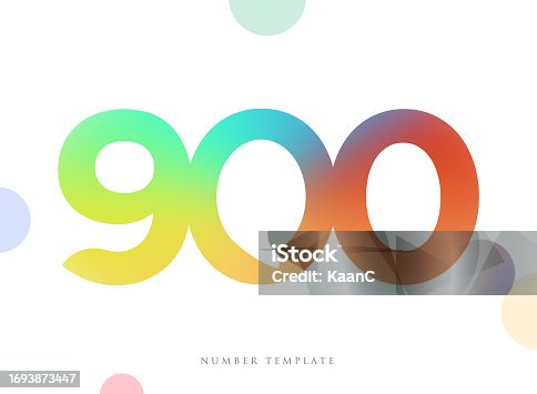 istock Number 900. Abstract number template. Anniversary number template isolated, anniversary icon label, anniversary symbol vector stock illustration 1693873447