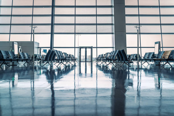 istock Benches in airport departure hall 1693916395